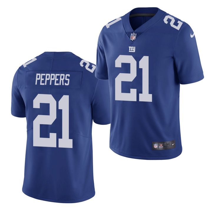 Men New York Giants 21 Jabrill Peppers Nike Royal Vapor Limited NFL Jersey